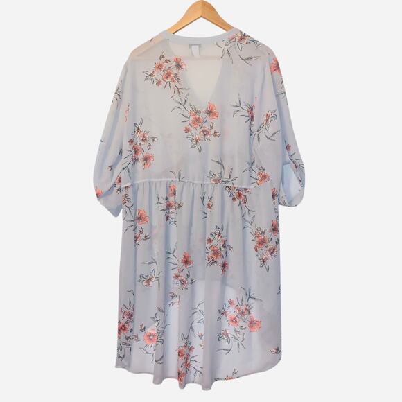 Torrid Lexie Women's Chiffon Floral Tunic Baby Doll Low High Sheer Size 1 - Picture 8 of 9
